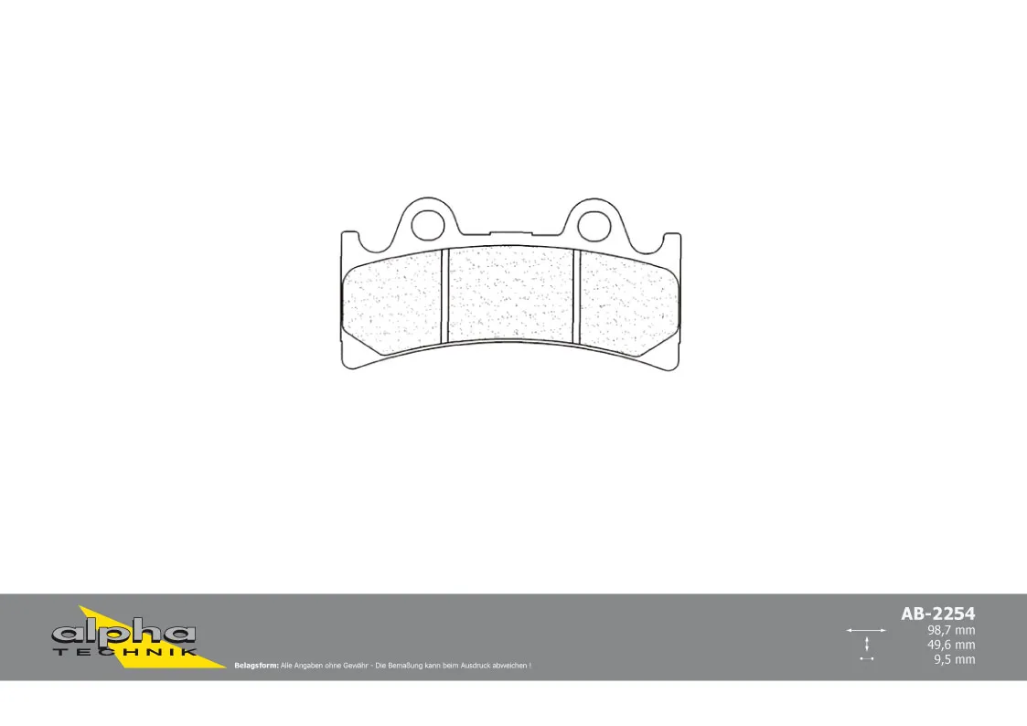 ALPHA TECHNIK Bremsbelag Racing ohne ABE für YZF750R 4HD Daytona 900 Super III T300B