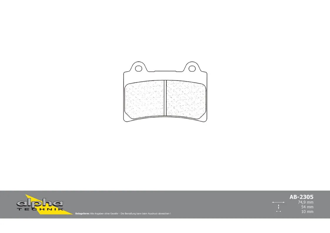 ALPHA TECHNIK Bremsbelag Racing ohne ABE für FZR600 R 4JH