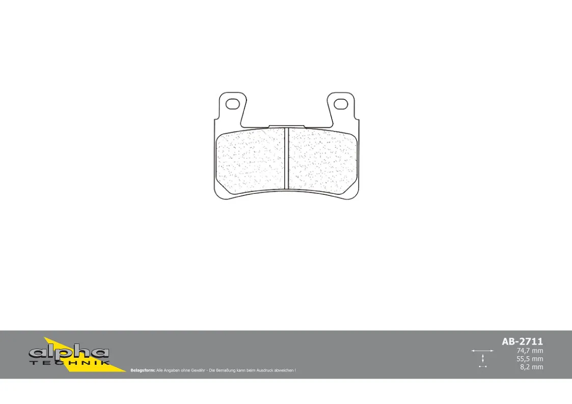 ALPHA TECHNIK Bremsbelag Racing ohne ABE für Softail Slim FLS CBR900RR Fireblade SC33 ZX6R Ninja ZX