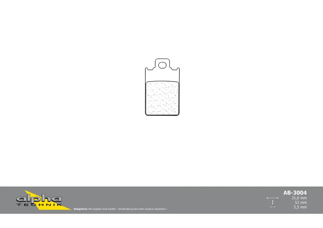 ALPHA TECHNIK Bremsbelag Scooter mit ABE für AF1 50 AE FV Centro 50 unbekannt X-Limit 50 DT50R Form