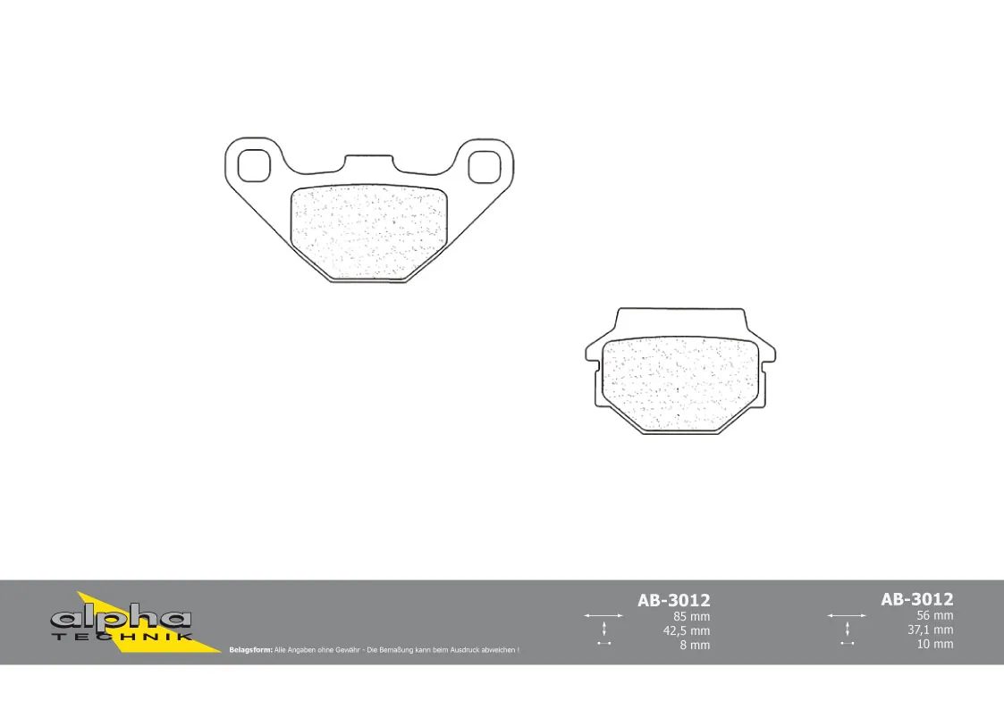 ALPHA TECHNIK Bremsbelag Scooter mit ABE für Big Wheel 50 unbekannt RS2 50 FR Wolf 50