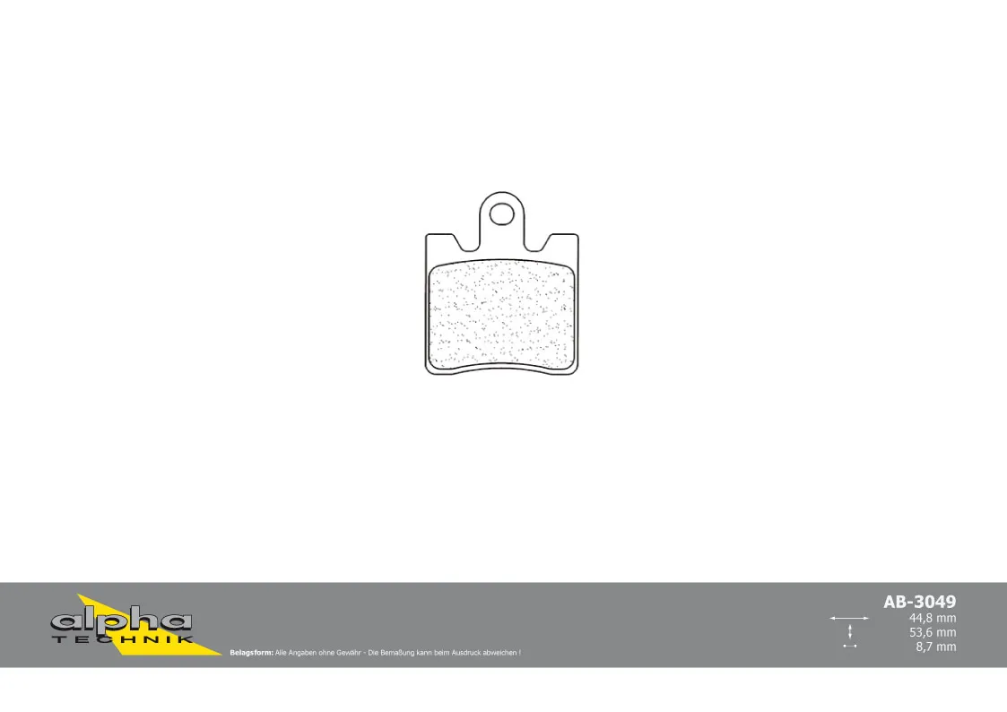 ALPHA TECHNIK Bremsbelag Scooter mit ABE für AN250 Burgman AN S2 125 Freewing unbekannt GT500