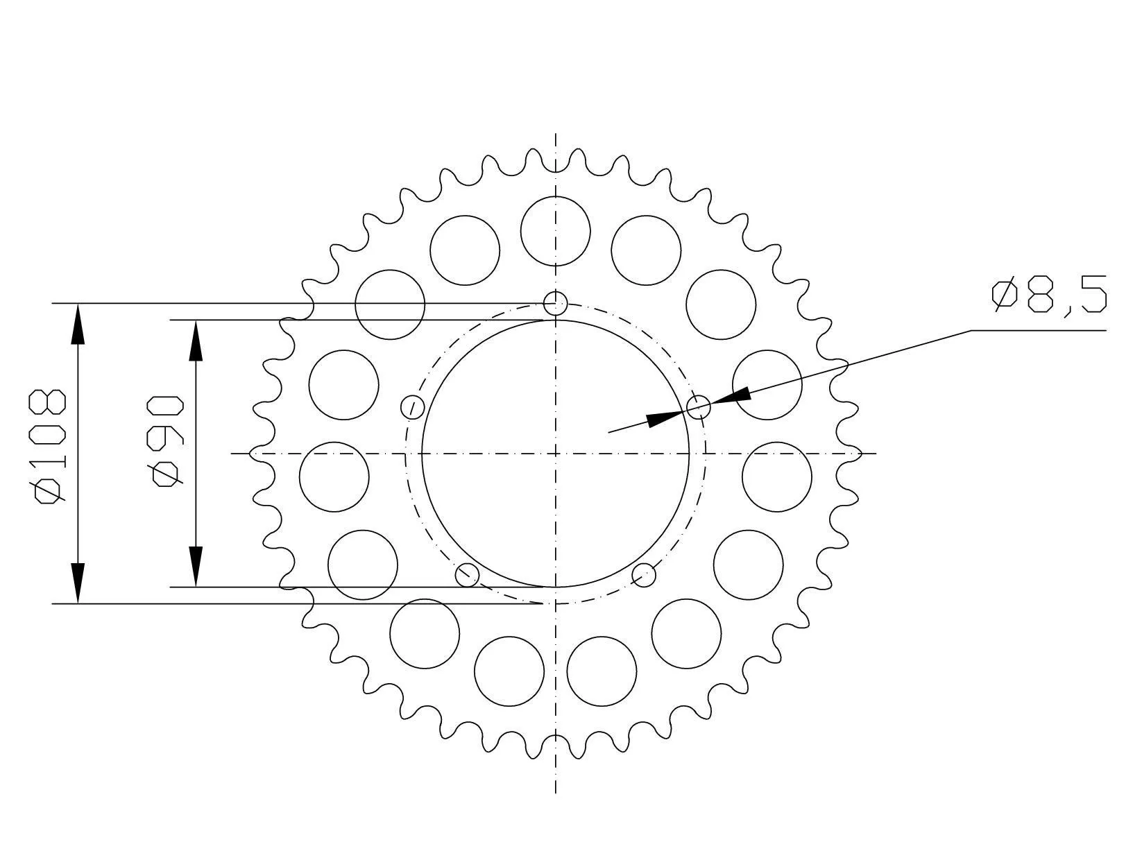 Alu Kettenrad CAG/DUC Z-36