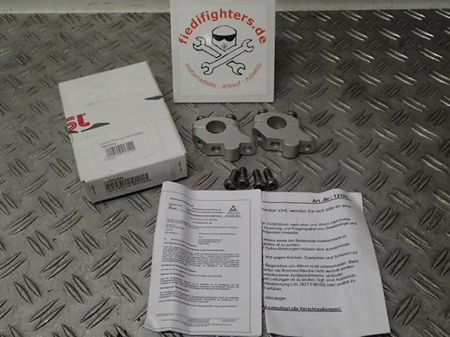 LSL 121RI25SI Lenkerklemmböcke versetzt und erhöht, Silber 16/25mm, für Lenker Ø22mm