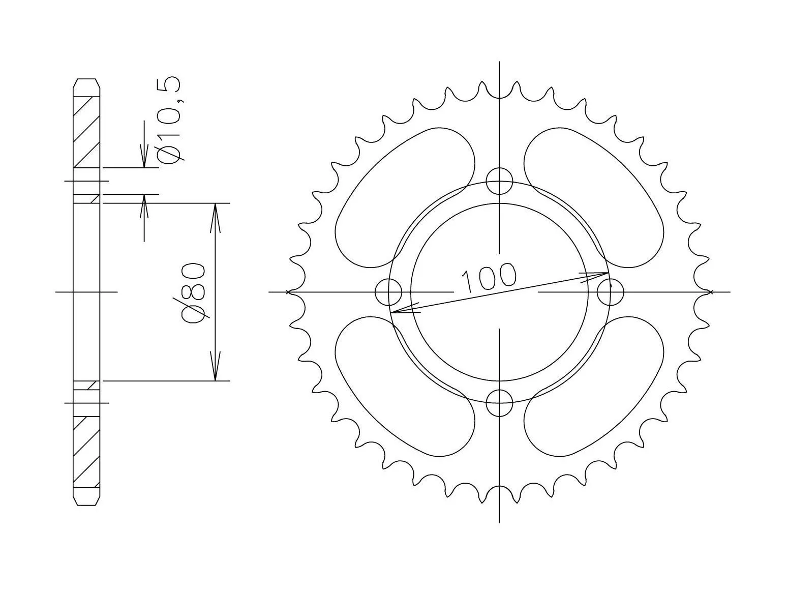 Alu Kettenrad 520 Kawasaki / Suzuki Z-48