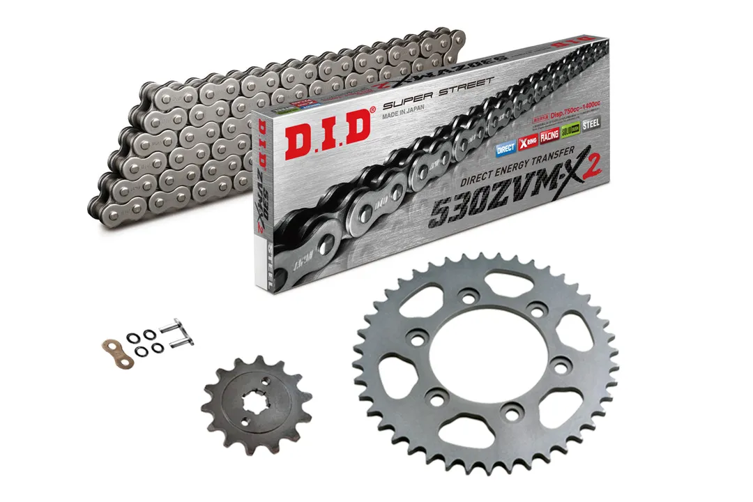 DID Kettensatz mit 530ZVM-X2 Kette, Farbe standard, für Kawasaki Z550B2/B3, Typ KZ550B
