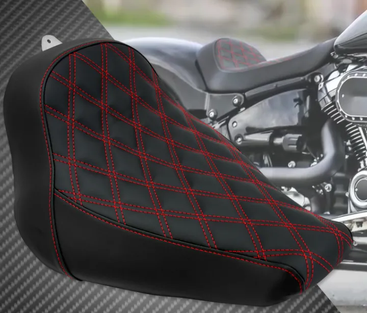 Sitz Sitzbank short-cut Desig Harley Softail Breakout Fat Boy Fxbrs Schwarz / Rot