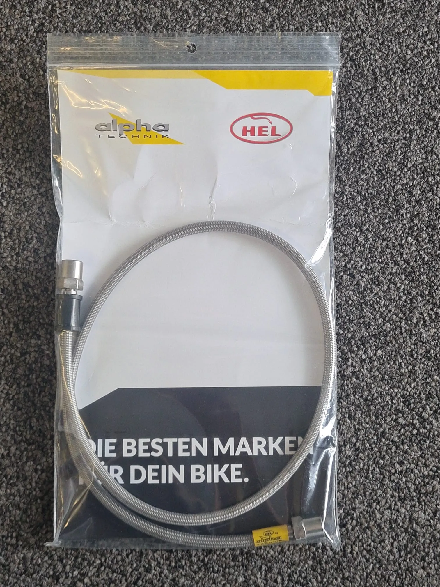 HEL Stahlflexleitung vorne Verlegeart OEM für BMW R80 GS 1980 - 1981, Edelstahl