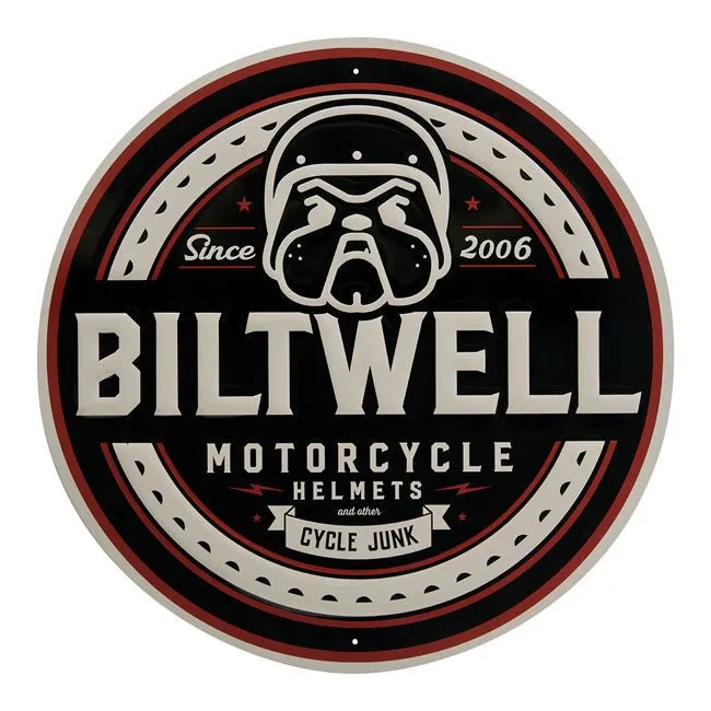 Biltwell Bulldog Shop Schild Schwarz/Grau/Granat