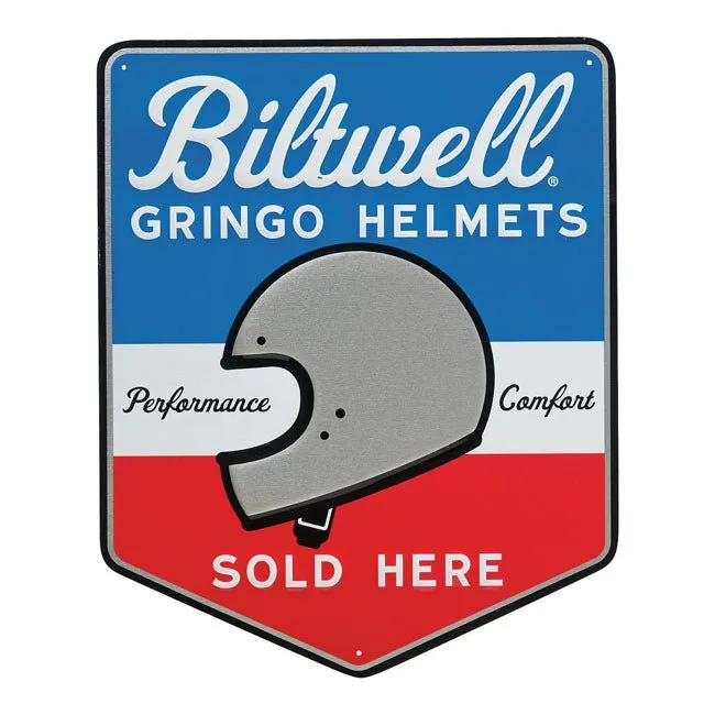 Biltwell Gringo Shop Schild Rot/Weiß