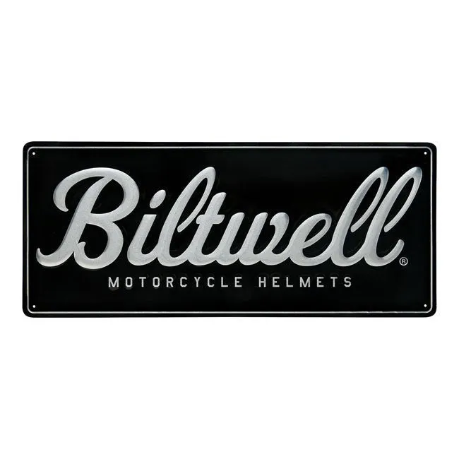 Biltwell Script Shop Schild Schwarz/Aluminium
