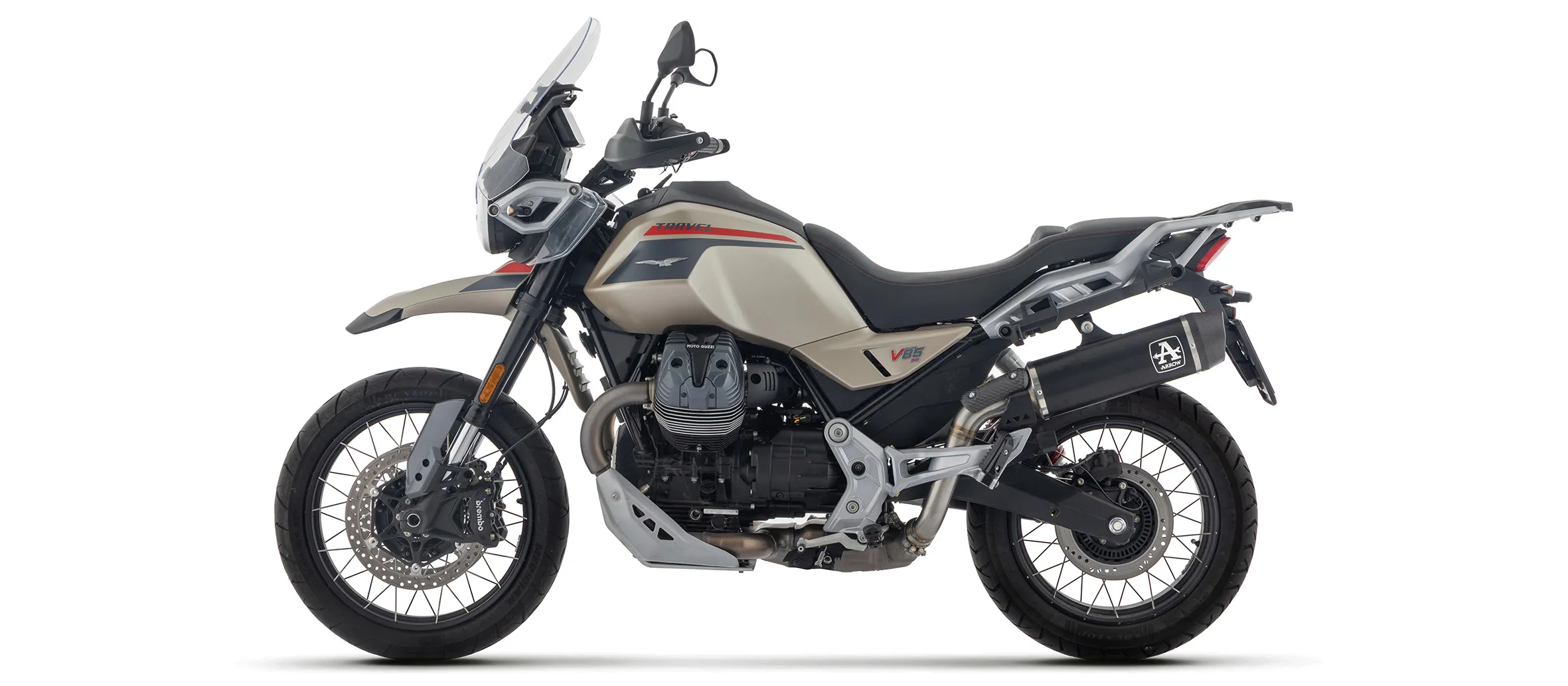 ARROW Auspuff DARK INDY RACE für Moto Guzzi V85 TT / Strada 2025-, Aluminium schwarz