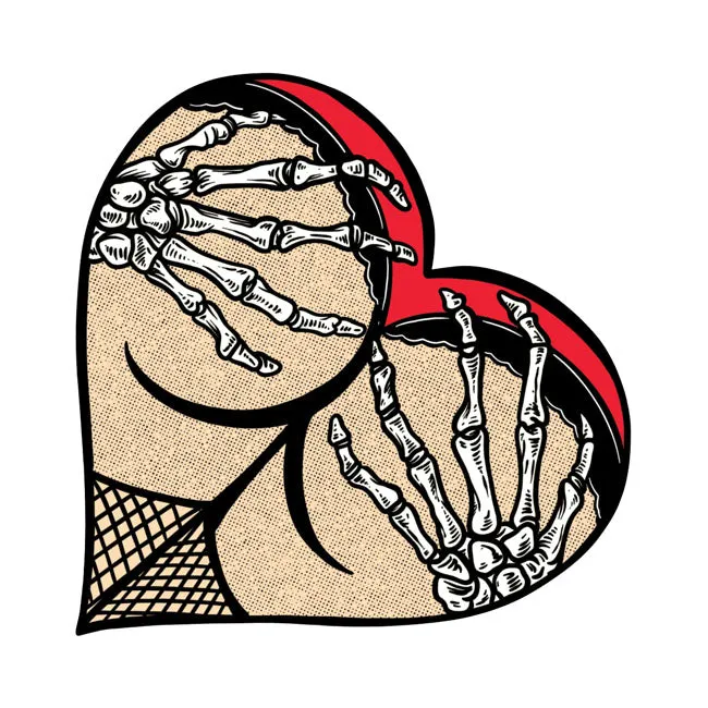 Down-N-Out Handvoll Arsch Aufkleber