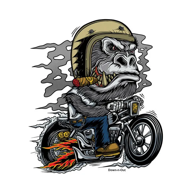 Down-N-Out Kustom Kulture Gorilla Aufkleber