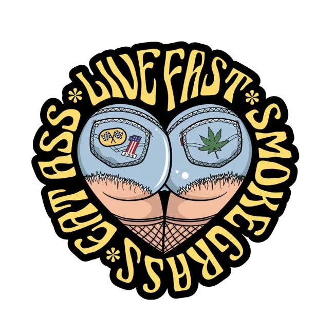 Down-N-Out Live Fast Smoke Grass Aufkleber