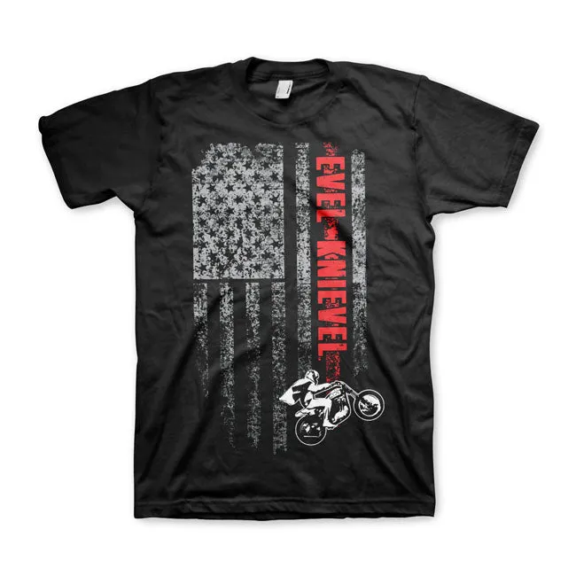 Evel Knievel Flag T-Shirt Schwarz