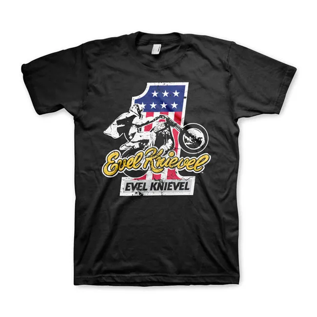 Evel Knievel No.1 T-Shirt Schwarz