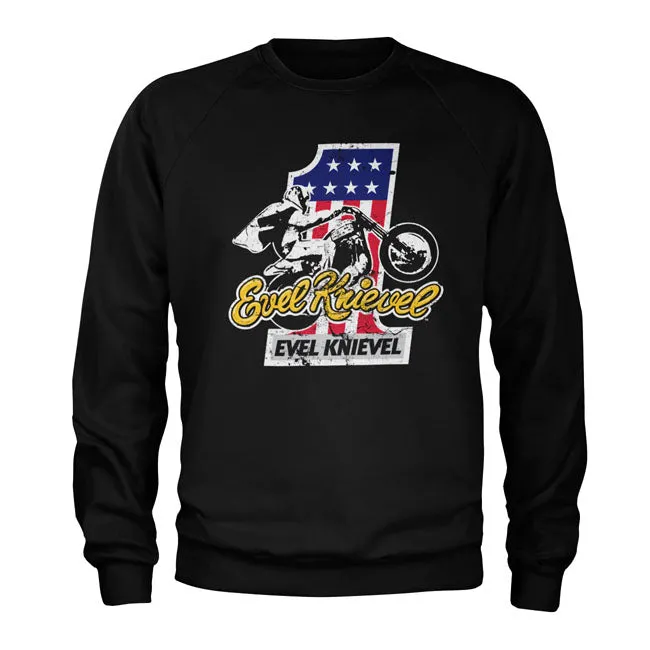 Evel Knievel No.1 Pullover Schwarz