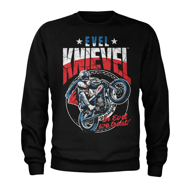 Evel Knievel Wheelie Pullover Schwarz