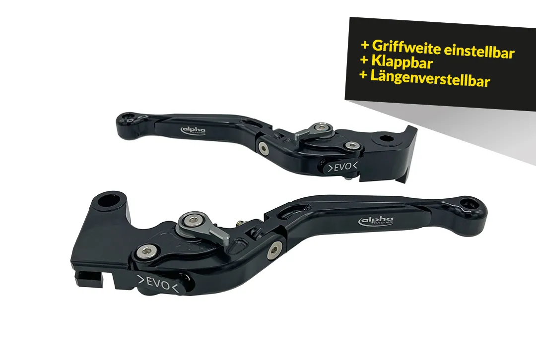 Hebel Set EVO schwarz, für Suzuki GSX-R und Honda CB 1000 Hornet