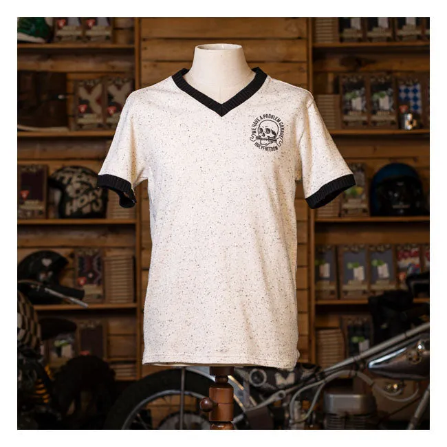 Heilige Freiheit V-Schwarzes T-shirt