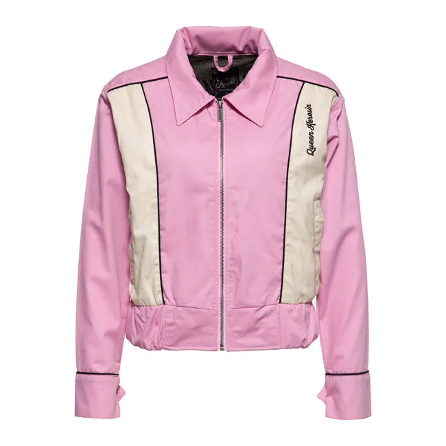 Königin Kerosin Speedway Queens Jacke Rosa/Weiß