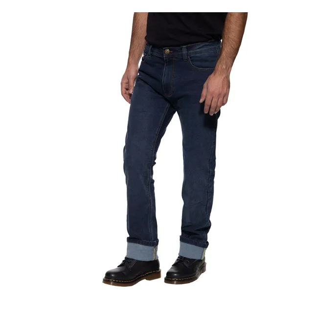 König Kerosin Kustombuilt Motor Getriebe Jeans Blau