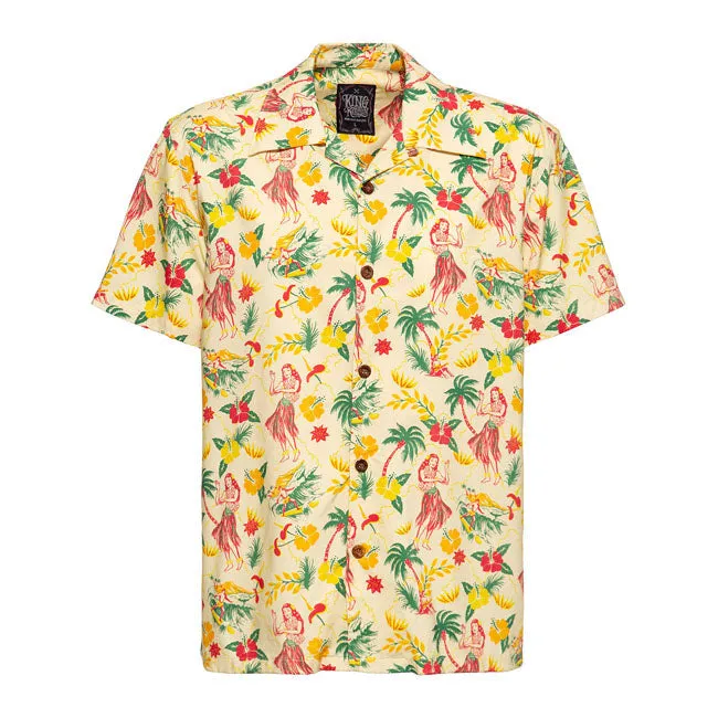König Kerosin Hula AOP Hemd Ecru