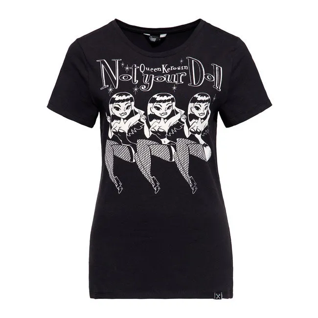 Queen Kerosin Not Your Doll T-Shirt Schwarz