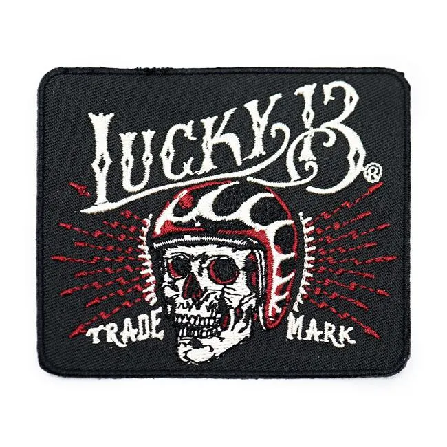 Lucky 13 Totenkopf-Aufnäher Schwarz