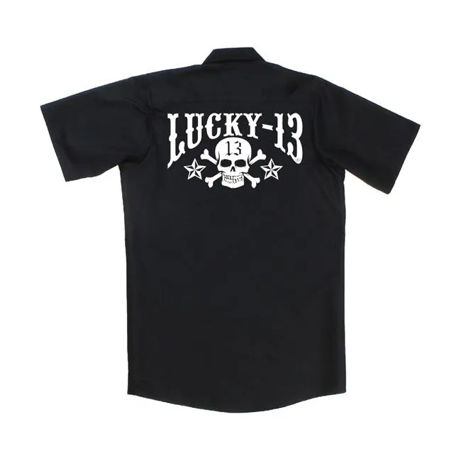 Lucky 13 Totenkopf Sterne Arbeitshemd