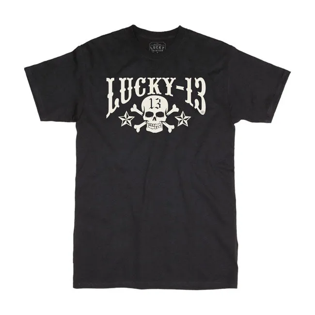 Lucky 13 Skull Stars T-Shirt Schwarz