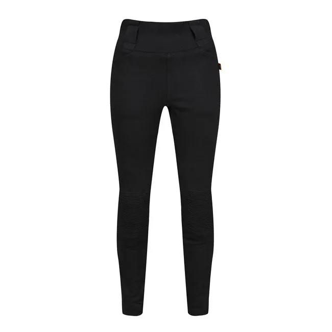 MotoGirl Gerippte Knie-Leggings Schwarz