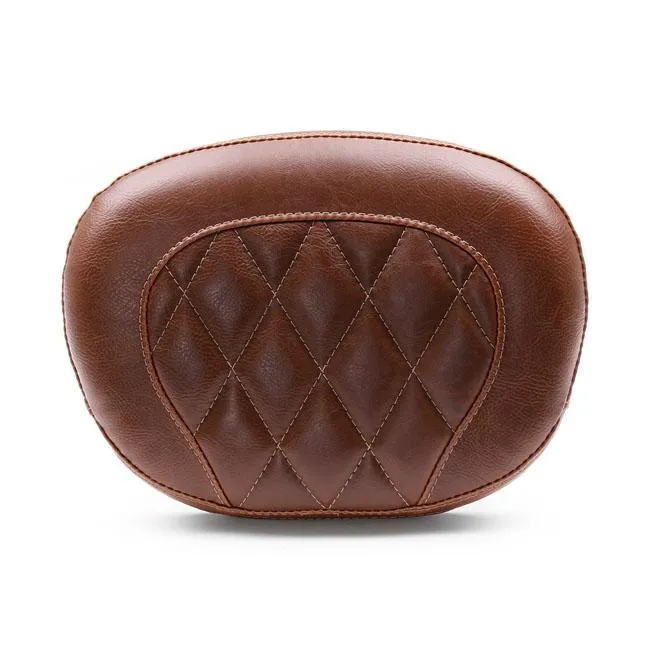 Mustang Vintage Sissy Bar Back Pad Wide Brown Diamond FXS 11-13; FLS/S 12-17