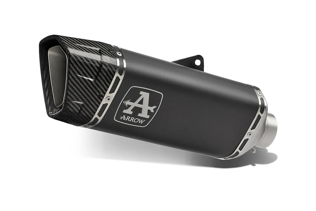 ARROW Racing-Auspuff PISTA DARK mit Edelstahl Zwischenrohr für Aprilia RSV4 1100 Factory 2021- , Tuono V4 2025-