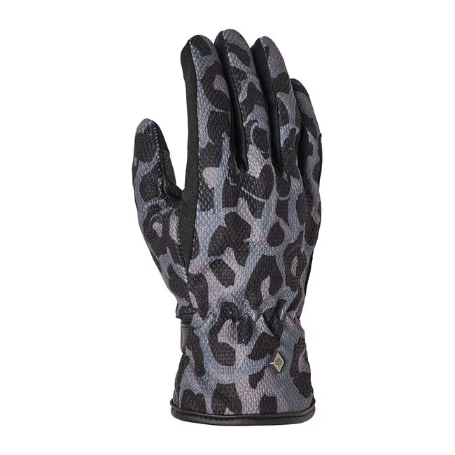 Roland Sands Caspian 74 Handschuhe Ladies Sapphire Leopard
