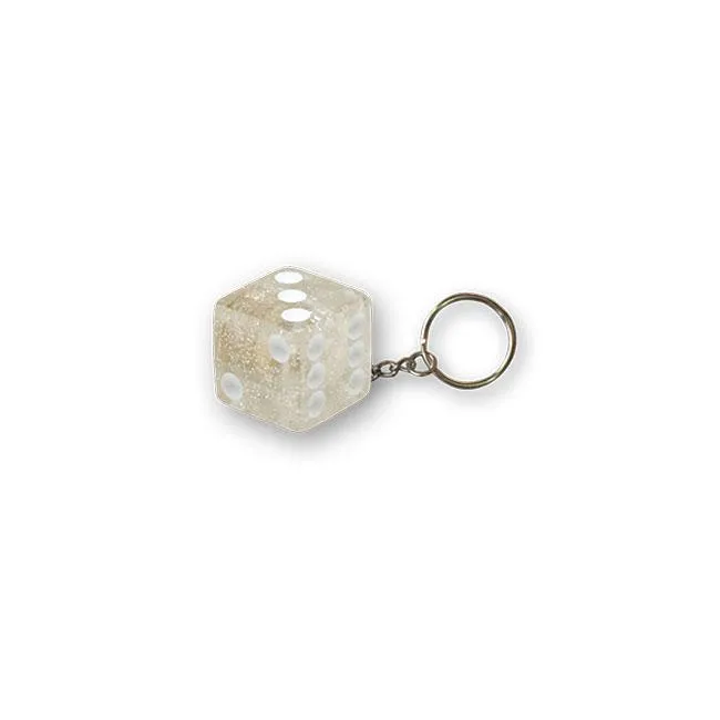Triktopz Würfel Schlüsselanhänger Clear Glitter